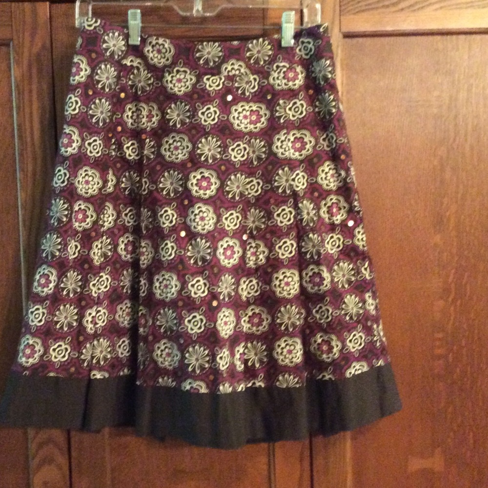 Loft cotton geometric print lined skirt. - Picture 1 of 3